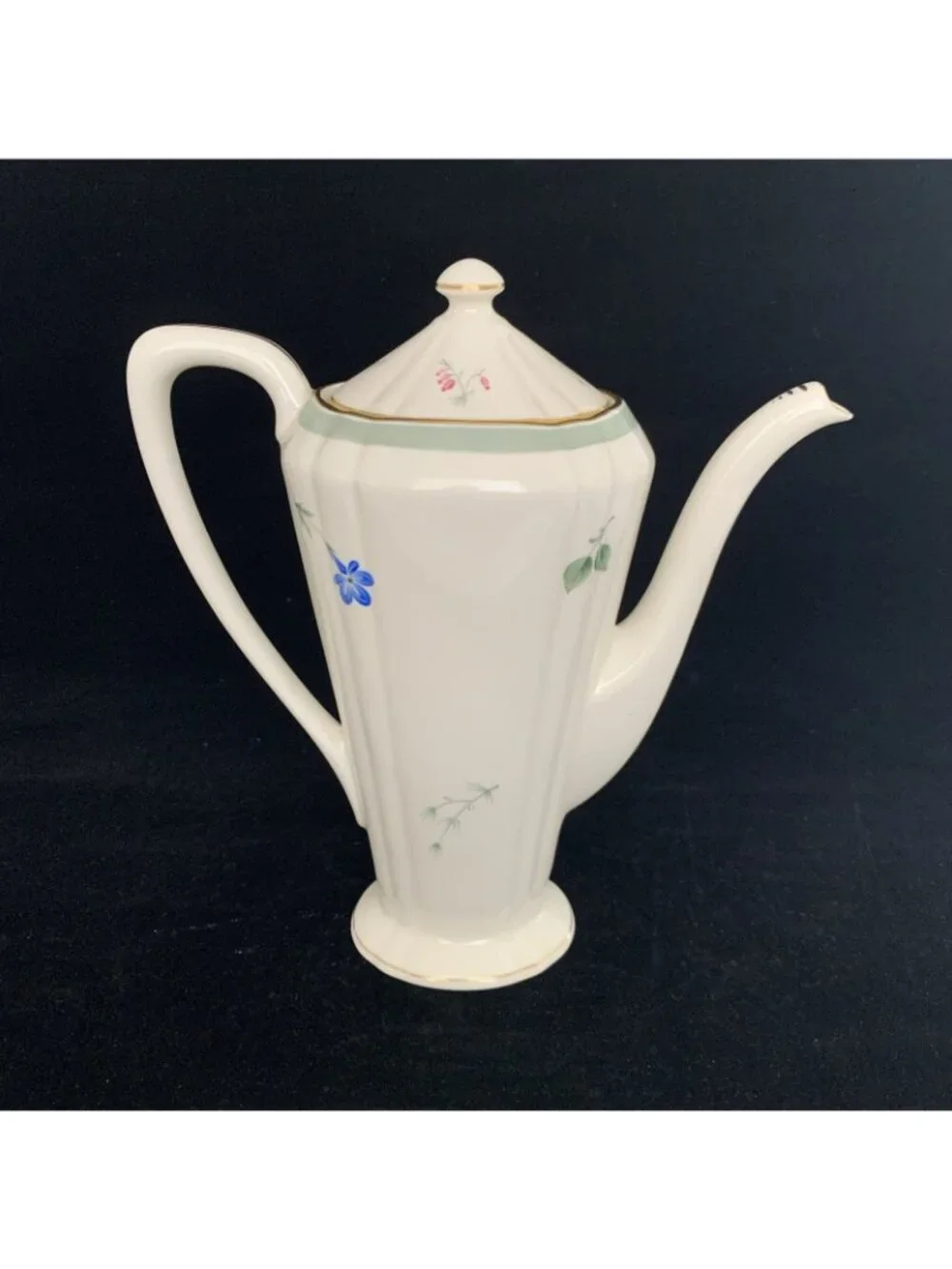 Vintage Frederik Lunning Coffee Pot 1037 E Challinor Signed Floral Porcelain 7.5 - Picture 4 of 12